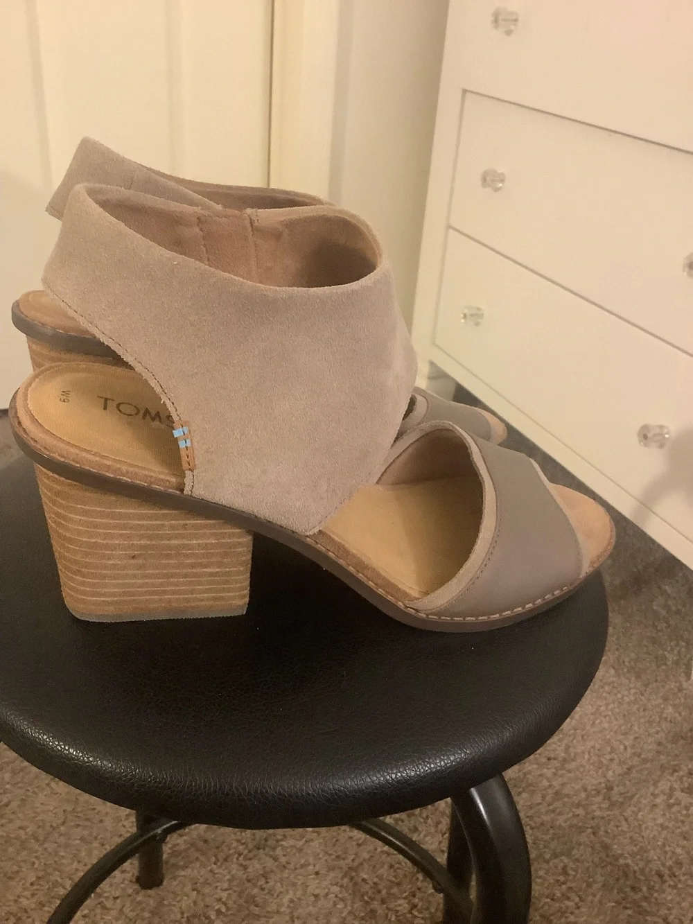 Toms Majorca Suede Block Sandals Size 9